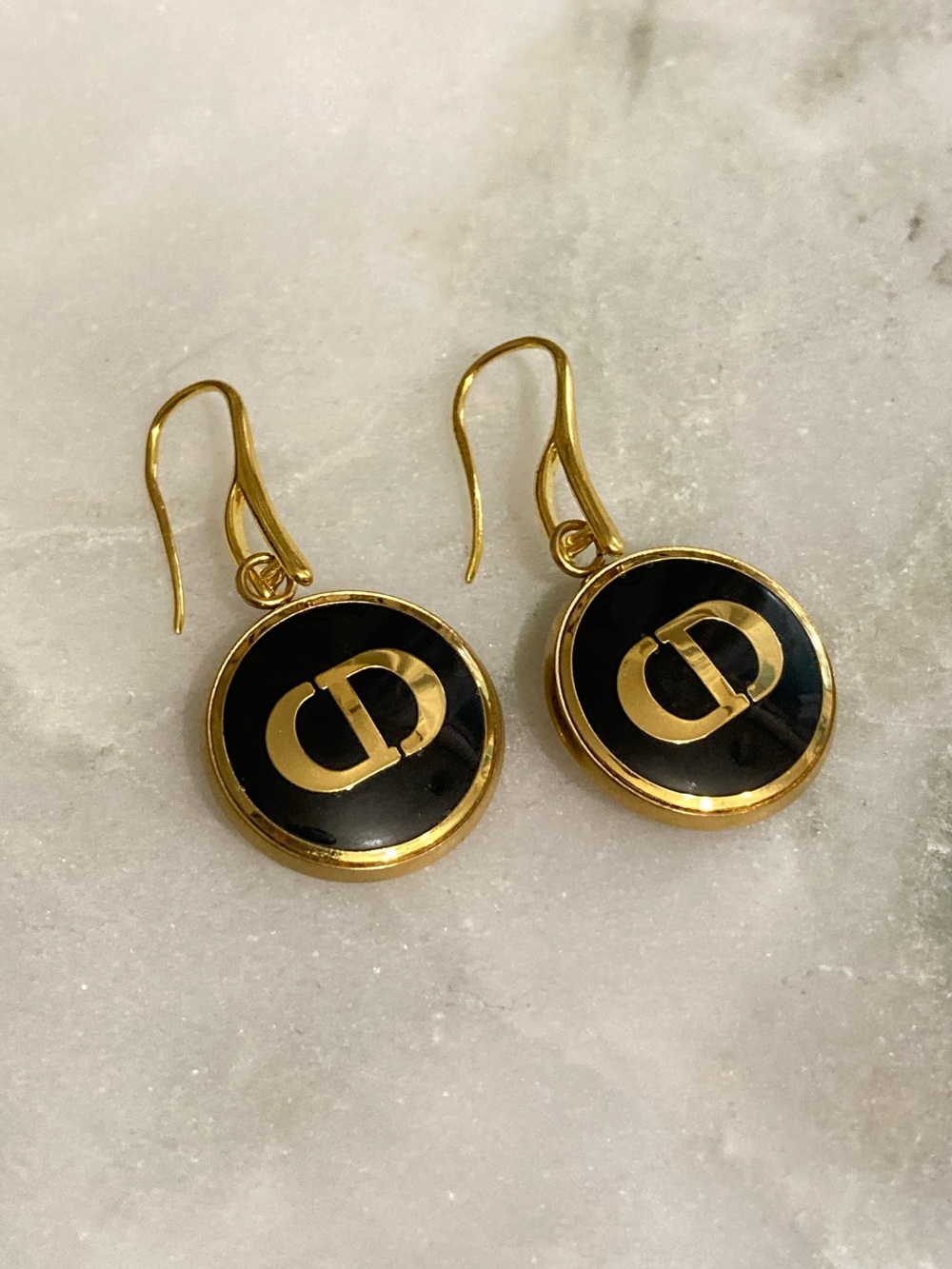 Dior Button Earrings Upcycled